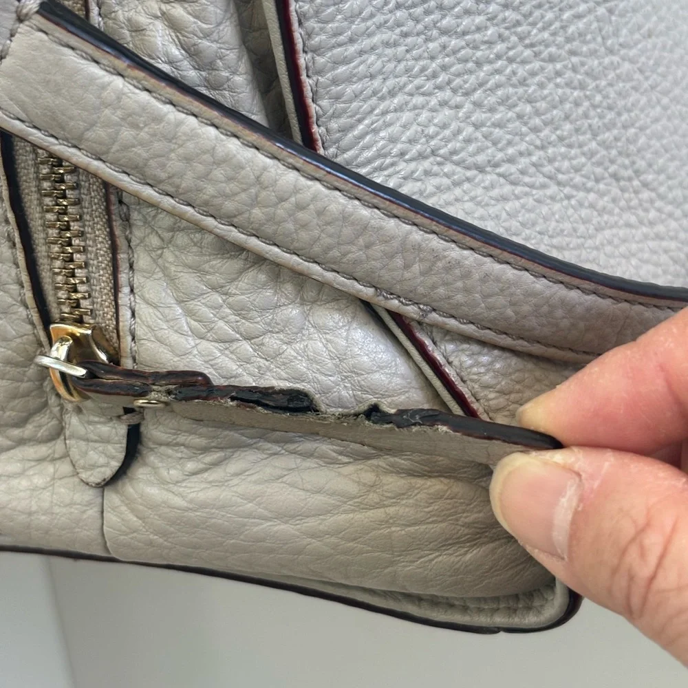 Kate Spade Grey Street Pebbled Taupe Leather Satchel Tassel WKRU3169 Handbag